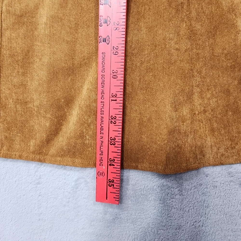 Vintage Christopher & Banks Skirt Women 4 Brown Microfiber A-Line Modest Western - Picture 8 of 9